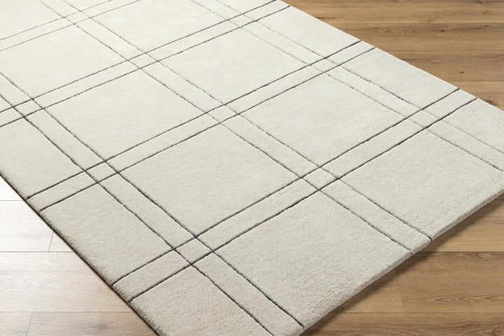 Sixto Contemporary Style Beige And Black Hand Tufted Wool Rug - The Rug Decor