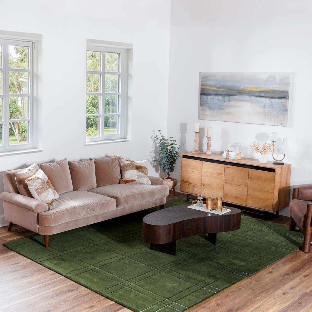 Sixto Contemporary Style Green Hand Tufted Wool Area Rug - The Rug Decor