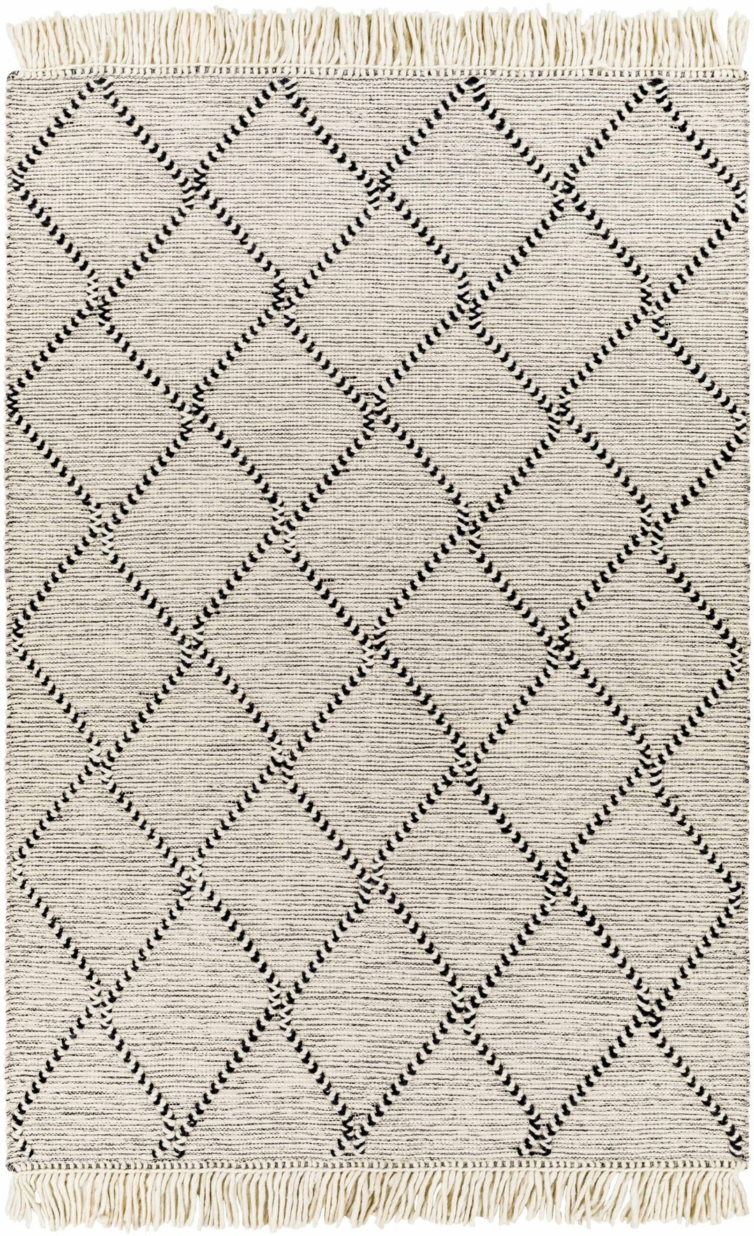 Siyabuswa Modern Geometrical Design Ivory And Black Hand Woven Rug - The Rug Decor