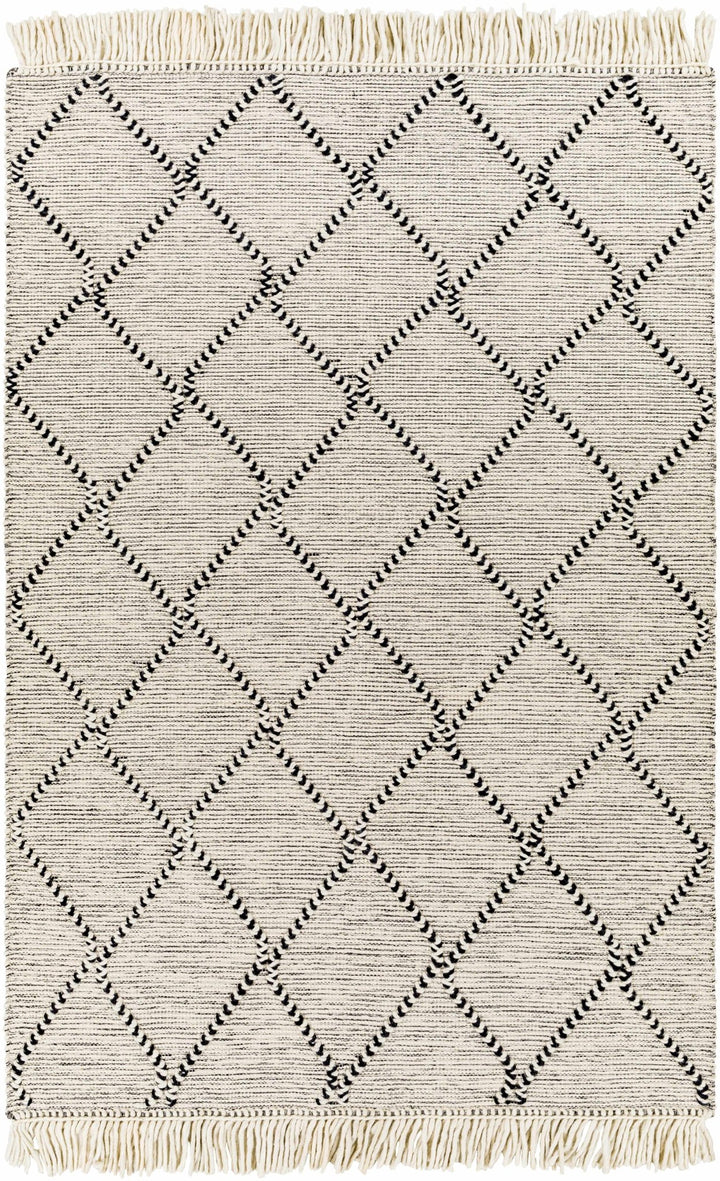 Siyabuswa Modern Geometrical Design Ivory And Black Hand Woven Rug - The Rug Decor