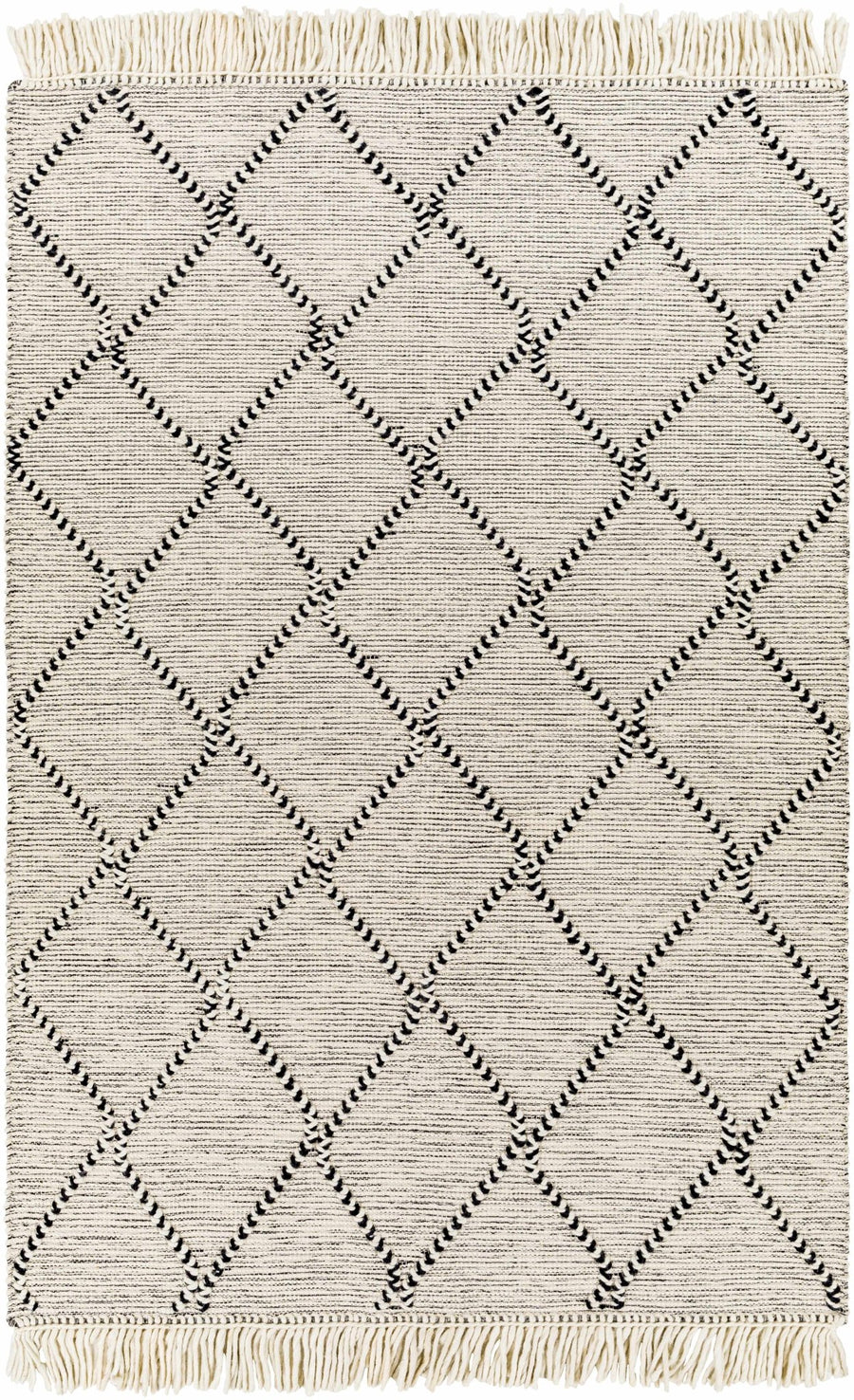 Siyabuswa Modern Geometrical Design Ivory And Black Hand Woven Rug - The Rug Decor