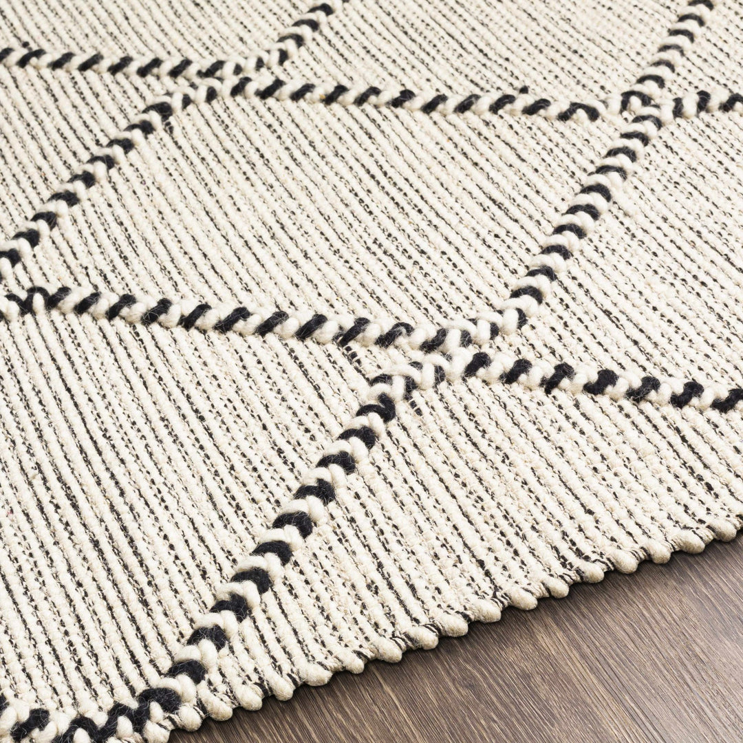 Siyabuswa Modern Geometrical Design Ivory And Black Hand Woven Rug - The Rug Decor