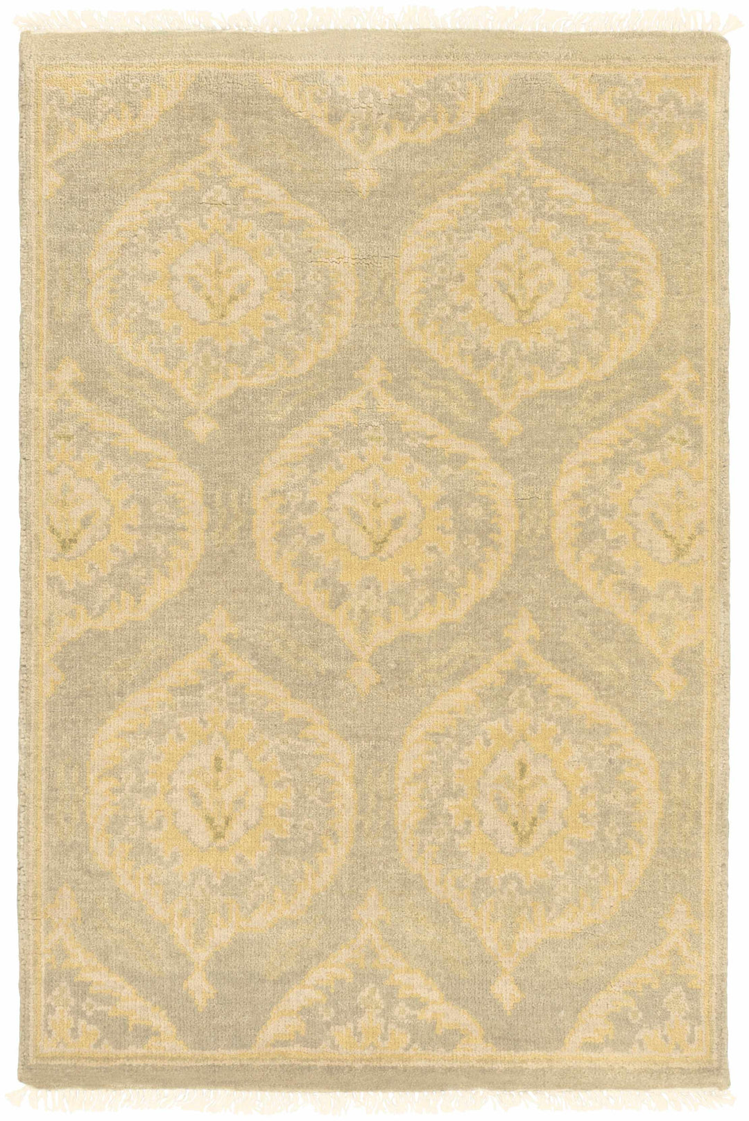Milly Traditional Style Beige Hand Knotted Wool Area Rug