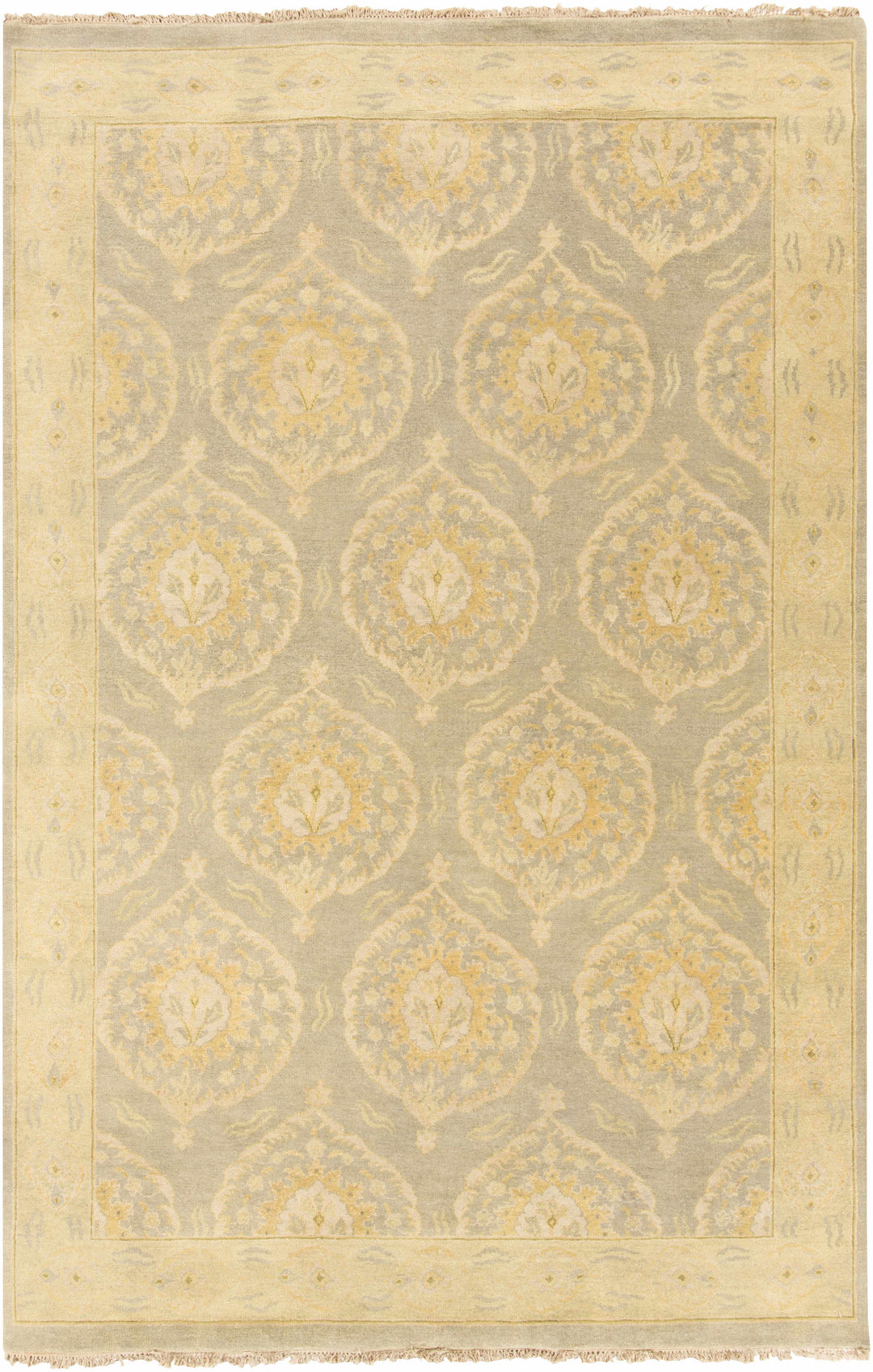 Milly Traditional Style Beige Hand Knotted Wool Area Rug