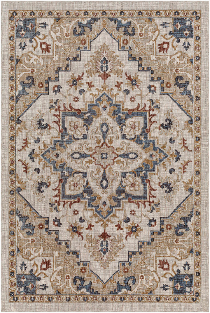 Lewa Traditional Medallion Design Beige & Brown Rug