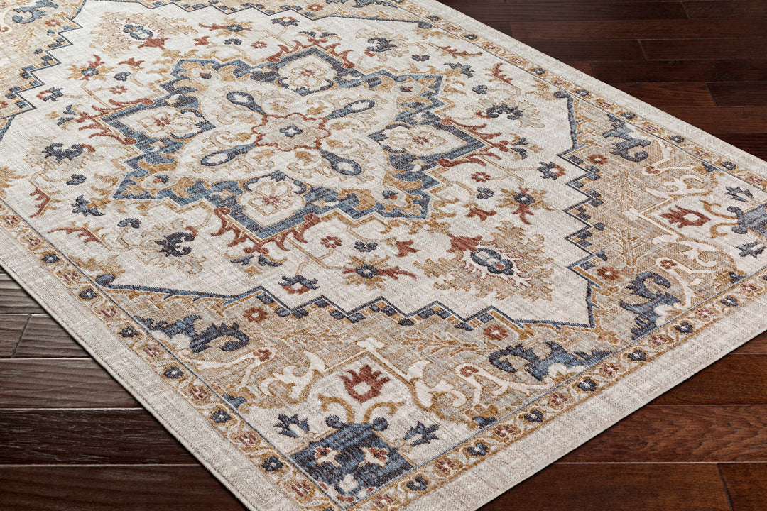 Lewa Traditional Medallion Design Beige & Brown Rug