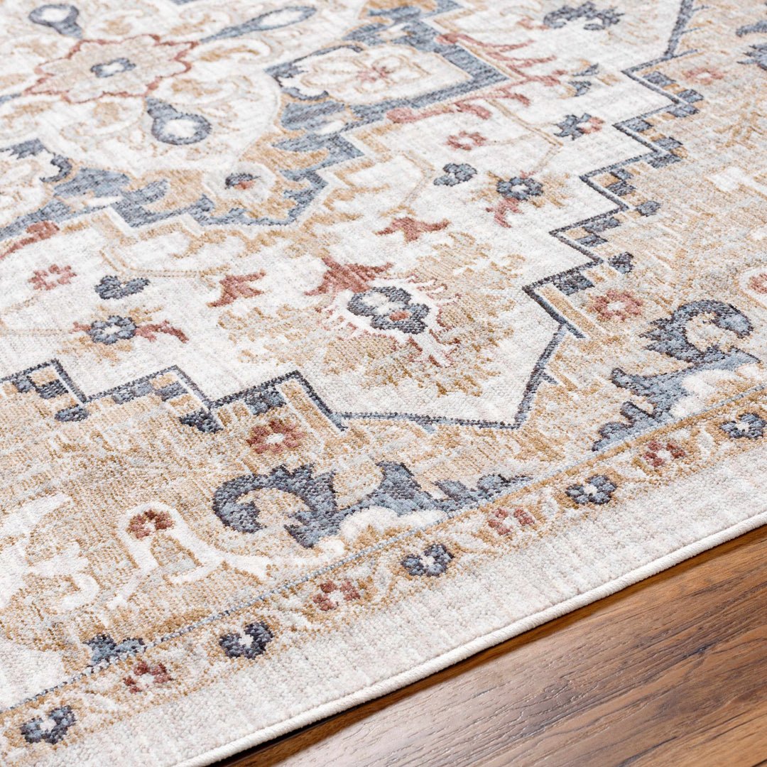 Lewa Traditional Medallion Design Beige & Brown Rug