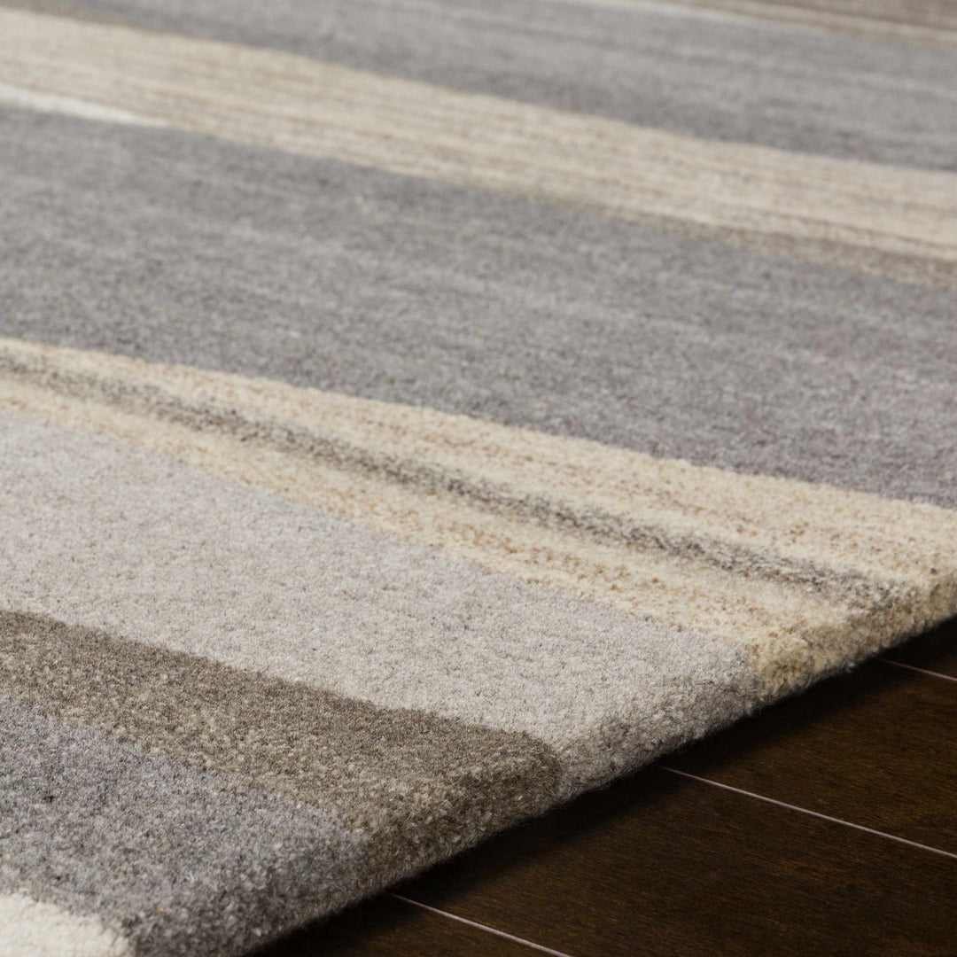 Skamokawa Modern Beige And Gray Hand Tufted Wool Area Rug - The Rug Decor