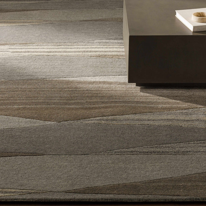 Skamokawa Modern Beige And Gray Hand Tufted Wool Area Rug - The Rug Decor