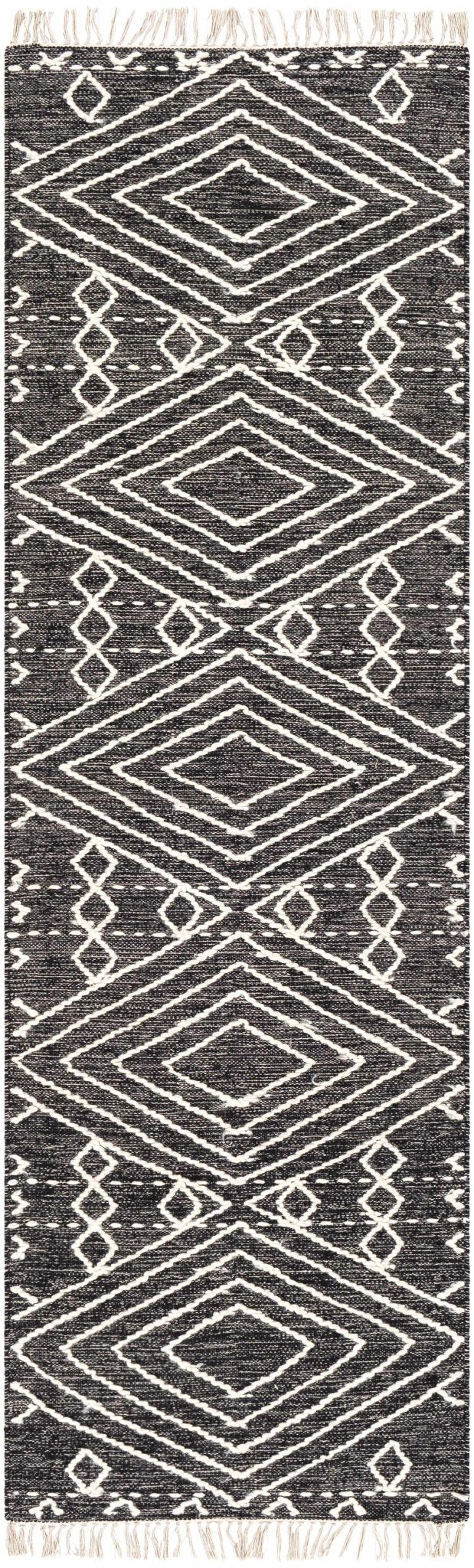 Skedee Modern Gemetrical Design Black Hand Woven Area Rug - The Rug Decor