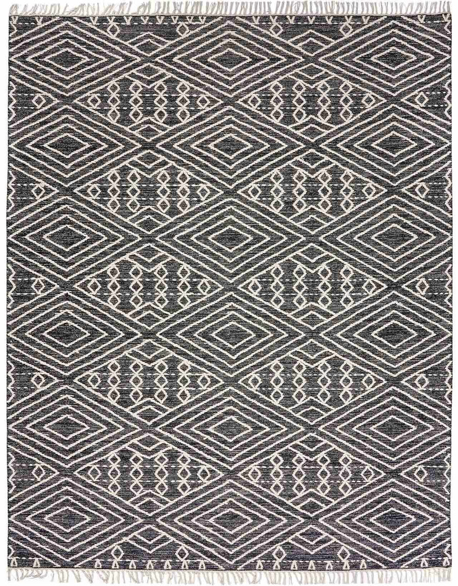 Skedee Modern Gemetrical Design Black Hand Woven Area Rug - The Rug Decor