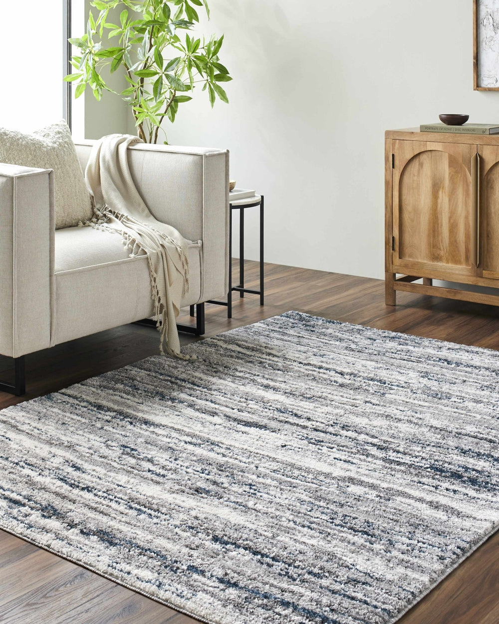 Skule Contemporary Abstract Design Gray And Charcoal Rug - The Rug Decor