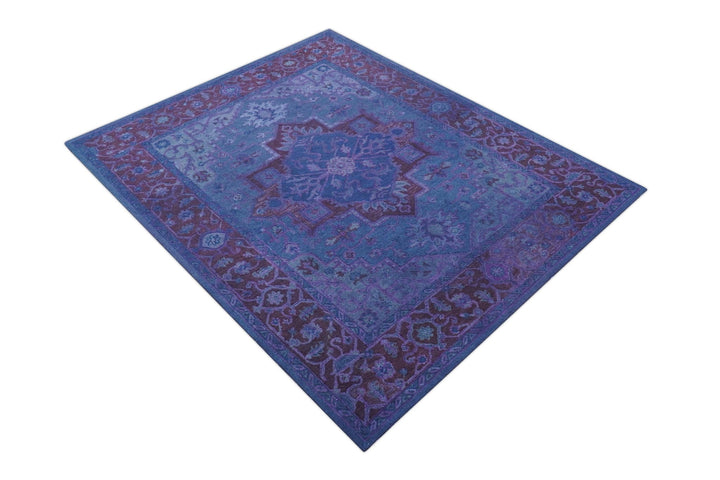 Sky Traditional Design Purple Hand Tufted Overdyed Wool Rug - The Rug Decor