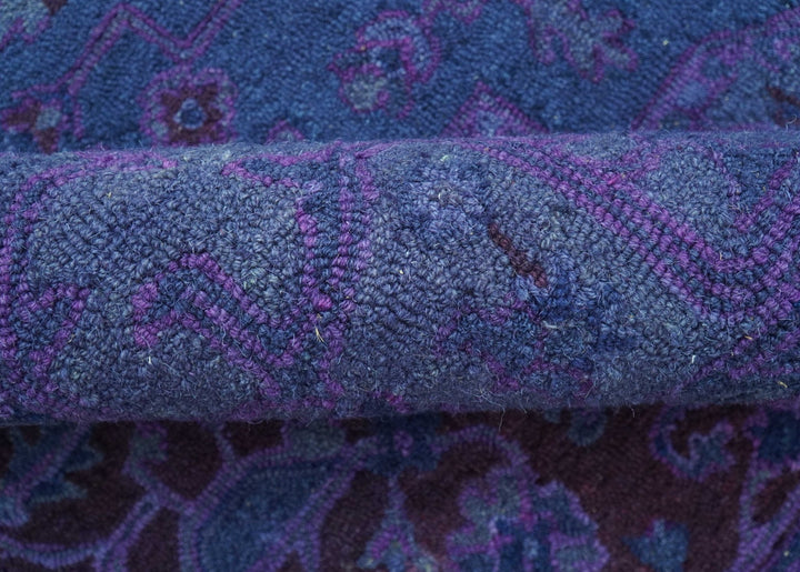 Sky Traditional Design Purple Hand Tufted Overdyed Wool Rug - The Rug Decor