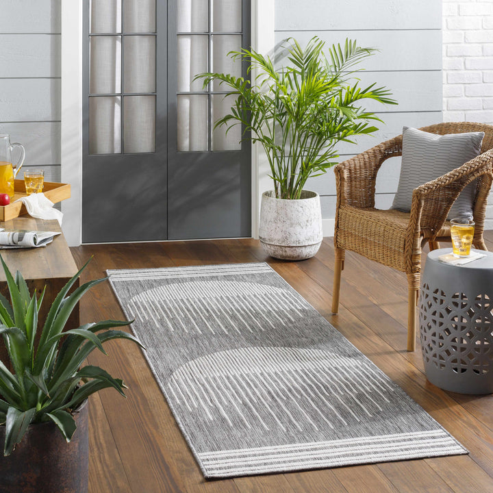 Aviya Modern Geometric Design Gray Area Rug