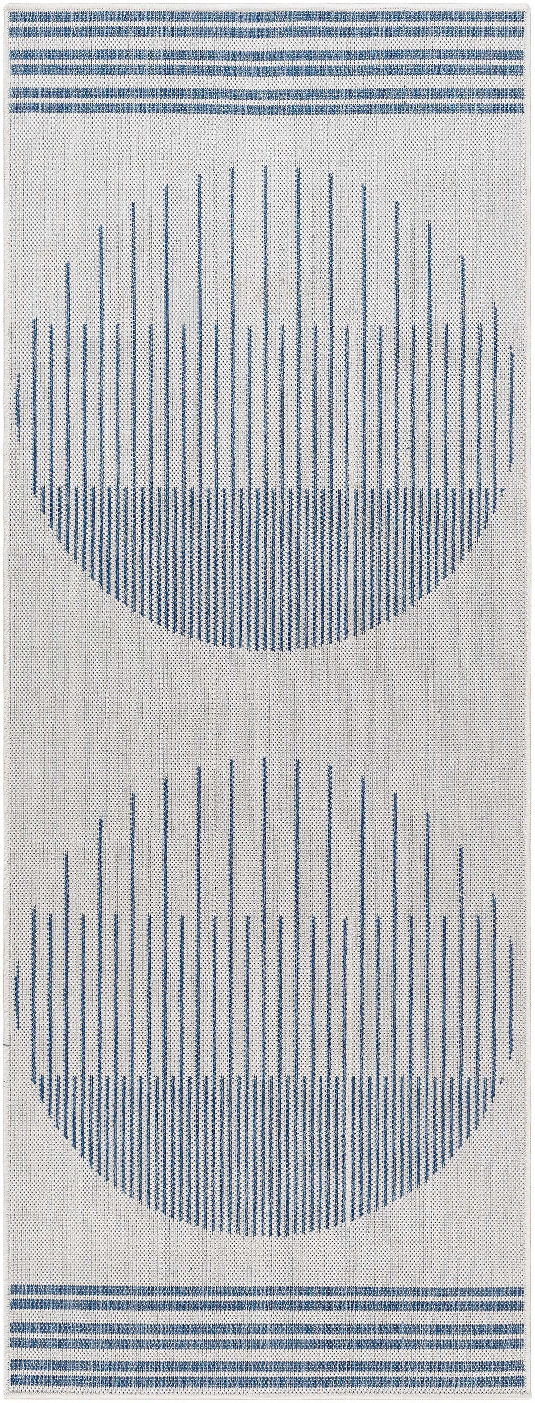 Aviya Contemporary Geometrical Ivory And Blue Rug