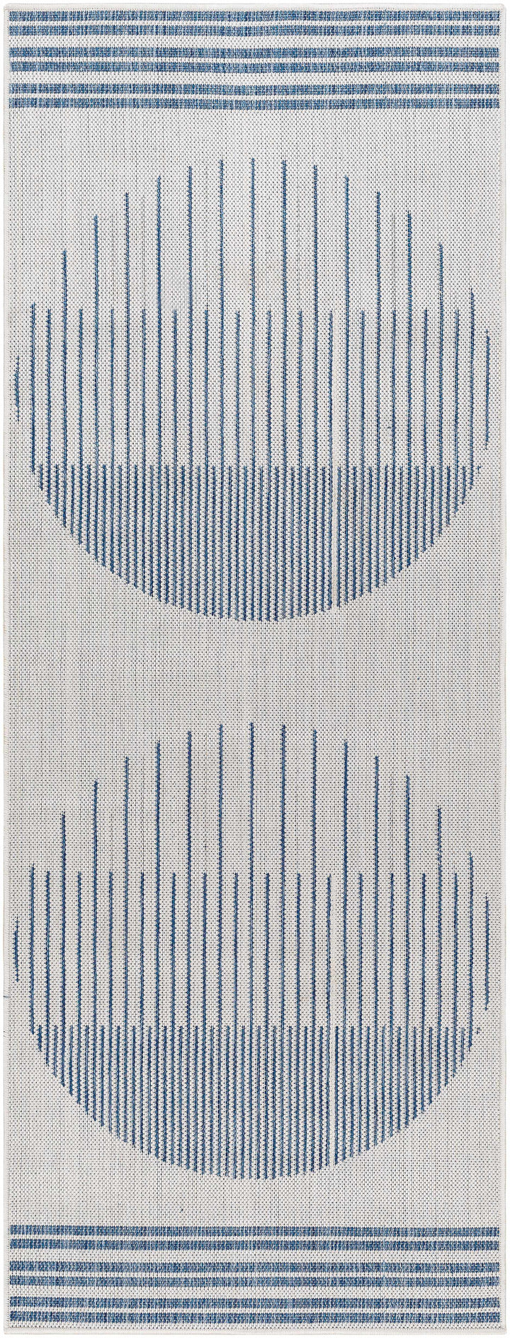 Aviya Contemporary Geometrical Ivory And Blue Rug