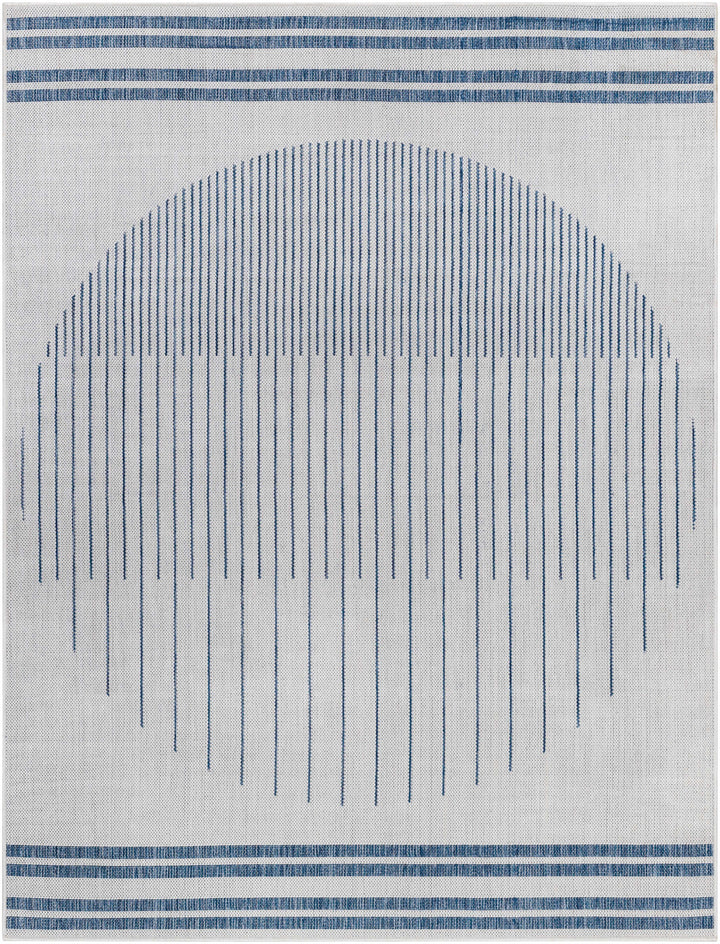 Aviya Contemporary Geometrical Ivory And Blue Rug