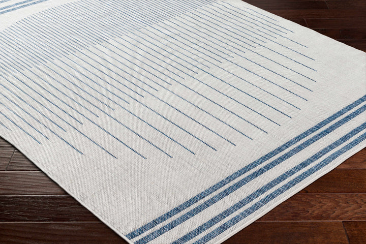 Aviya Contemporary Geometrical Ivory And Blue Rug