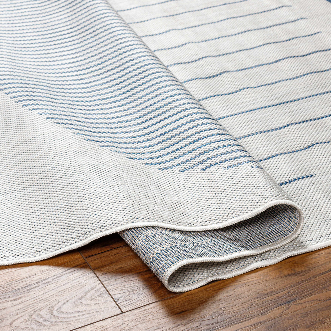 Aviya Contemporary Geometrical Ivory And Blue Rug