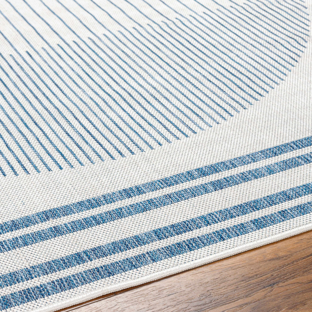 Aviya Contemporary Geometrical Ivory And Blue Rug