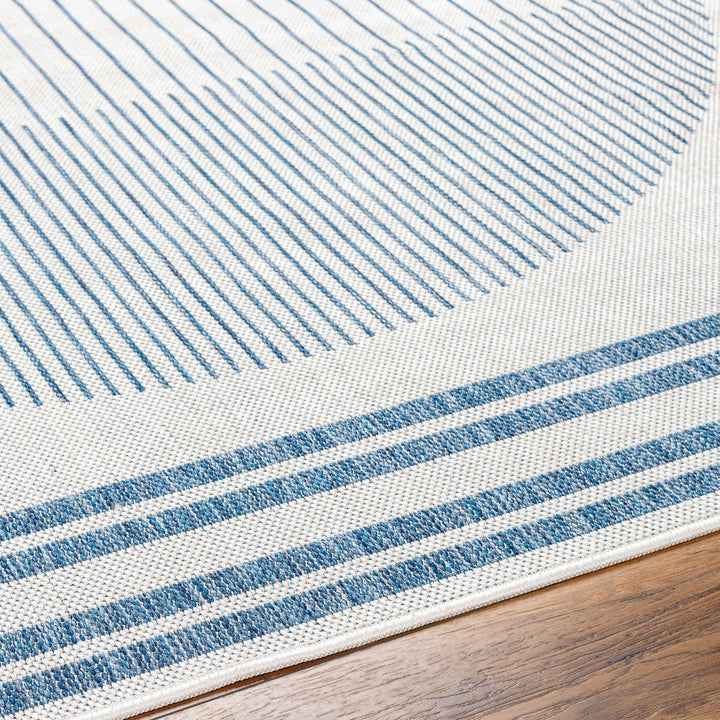 Aviya Contemporary Geometrical Ivory And Blue Rug