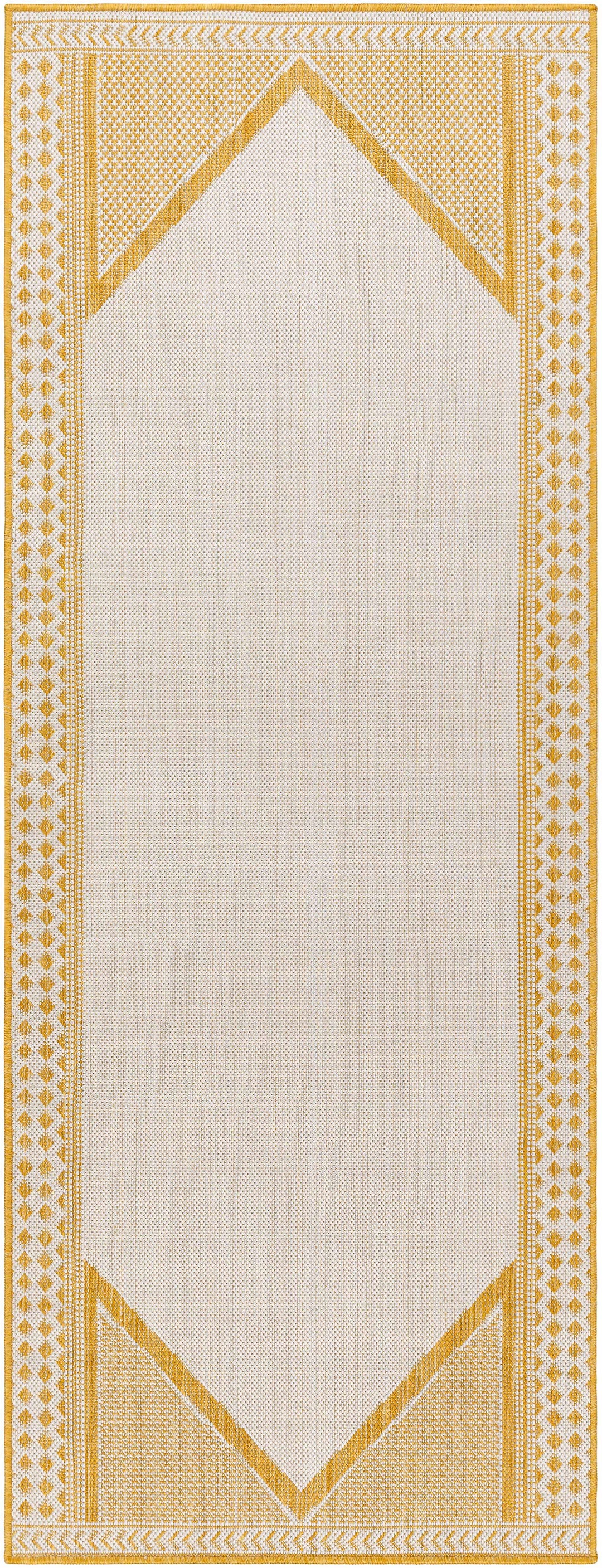 Efrem Modern Geometric Design Mustard & Off White Area Rug