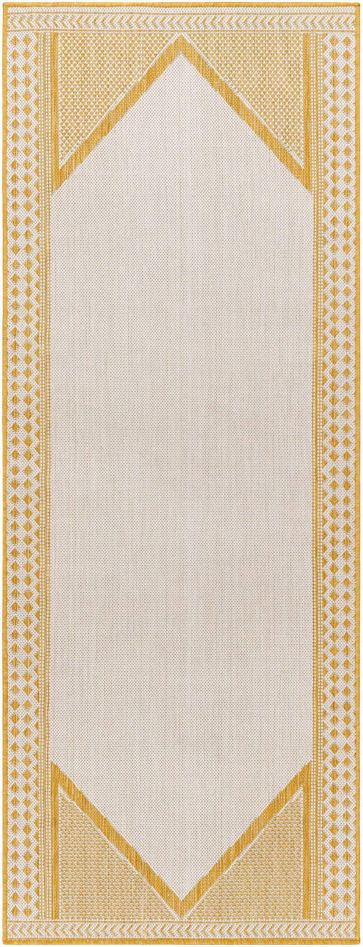 Efrem Modern Geometric Design Mustard & Off White Area Rug