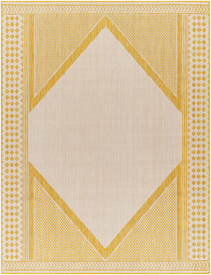 Efrem Modern Geometric Design Mustard & Off White Area Rug
