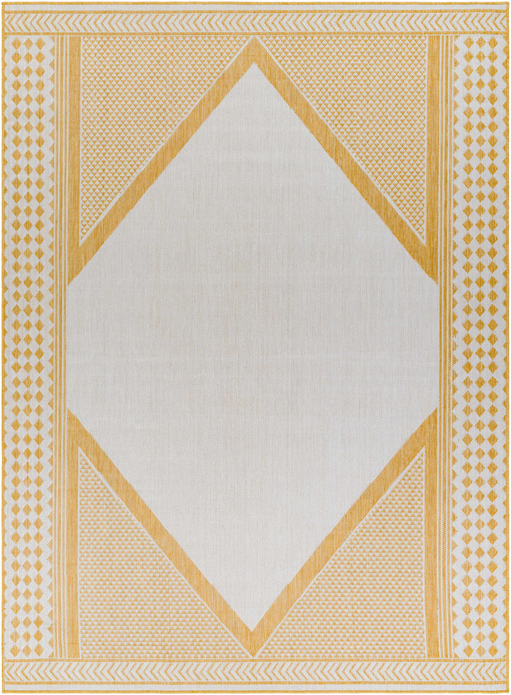 Efrem Modern Geometric Design Mustard & Off White Area Rug