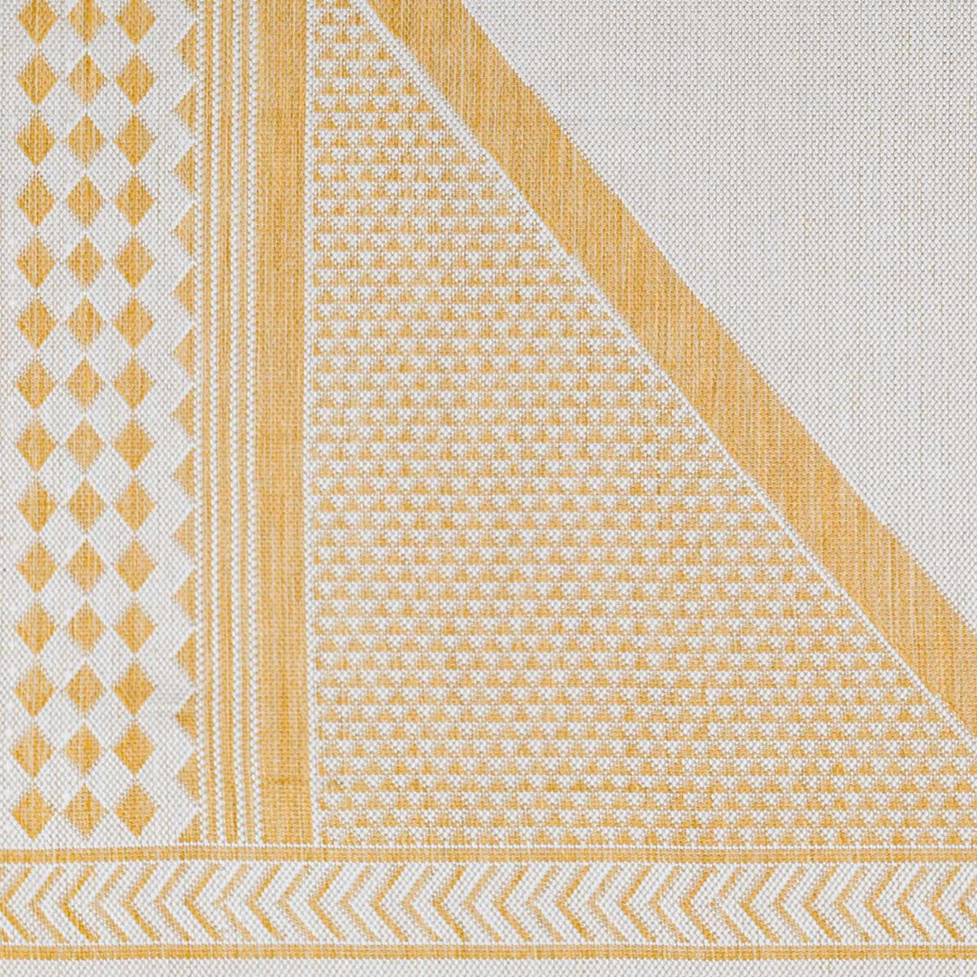 Efrem Modern Geometric Design Mustard & Off White Area Rug