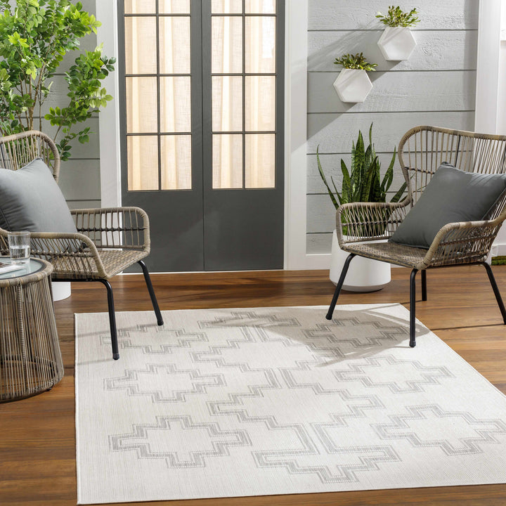 Fadil Bohemian Style Gray Area Rug