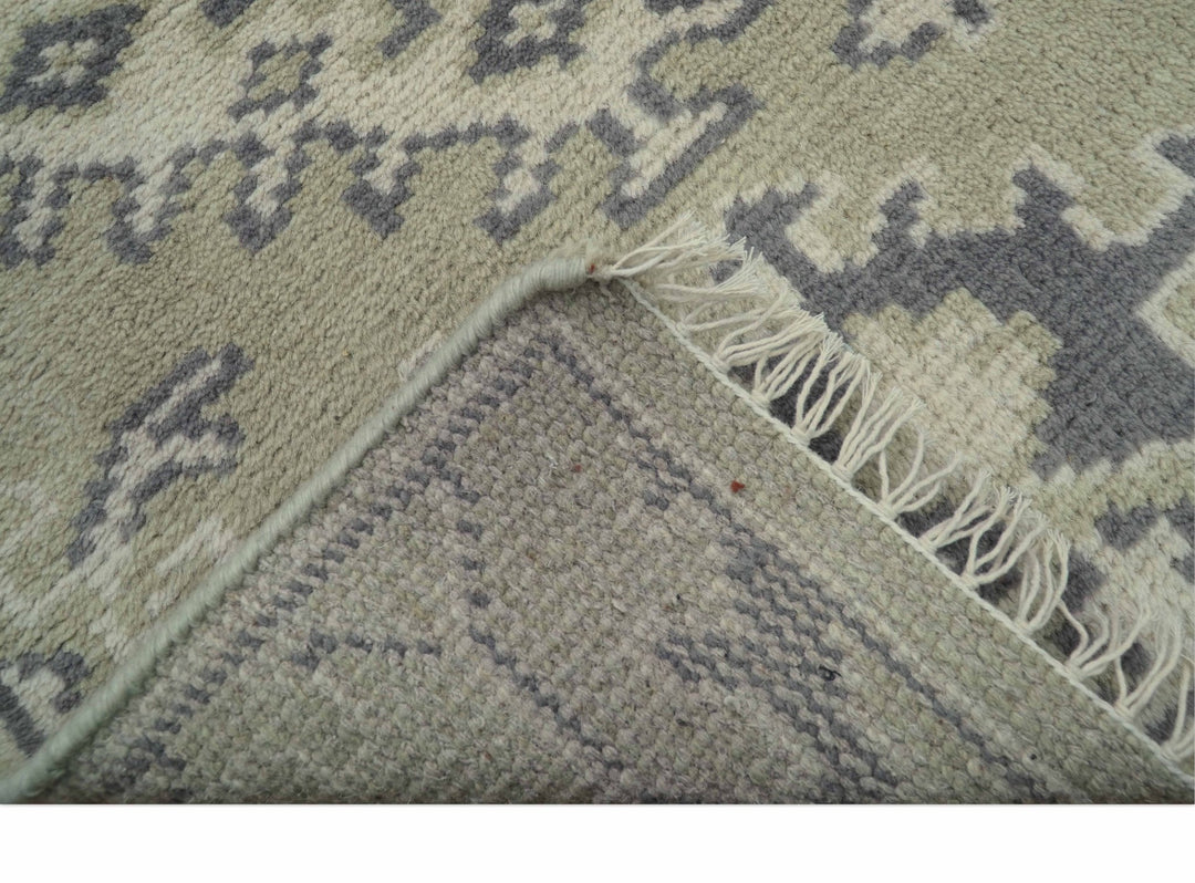 Small 2x3 Traditional Beige And Gray Hand Knotted Wool Rug - The Rug Decor