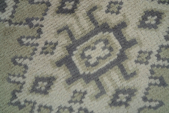 Small 2x3 Traditional Beige And Gray Hand Knotted Wool Rug - The Rug Decor