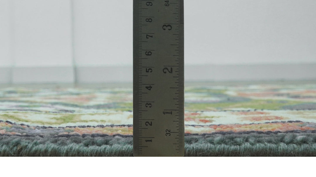 Small 3x5 Green And Gray Hand Knotted Wool Rug - The Rug Decor
