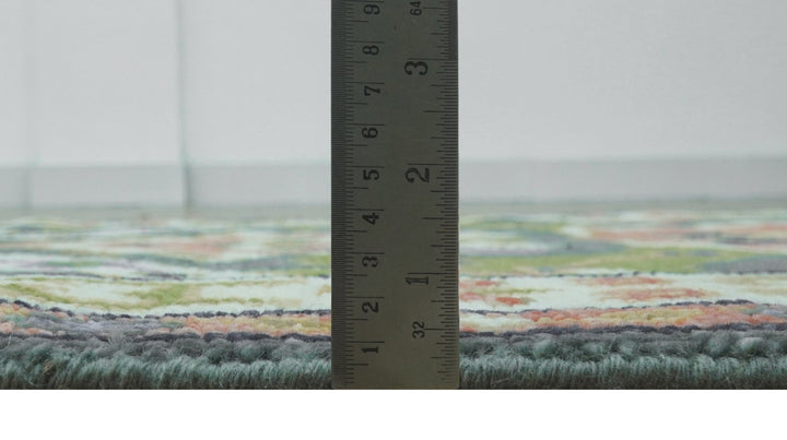 Small 3x5 Green And Gray Hand Knotted Wool Rug - The Rug Decor