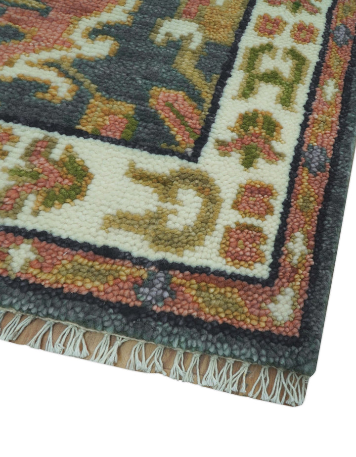 Small 3x5 Green And Gray Hand Knotted Wool Rug - The Rug Decor