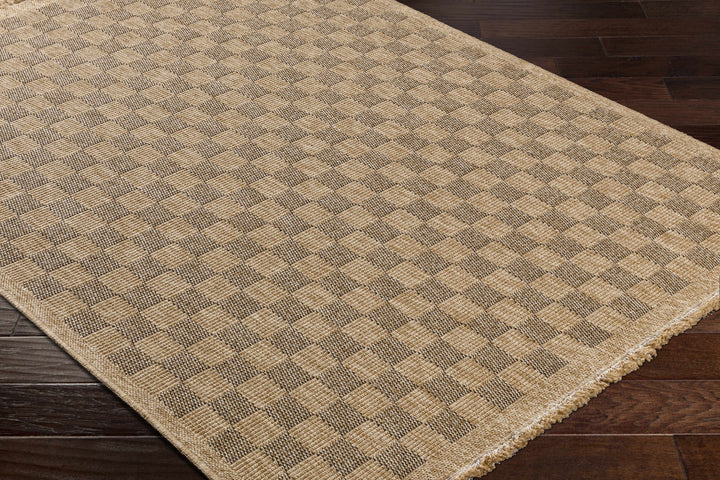 Jurek Beige & Brown Contemporary Design Outdoor Rug
