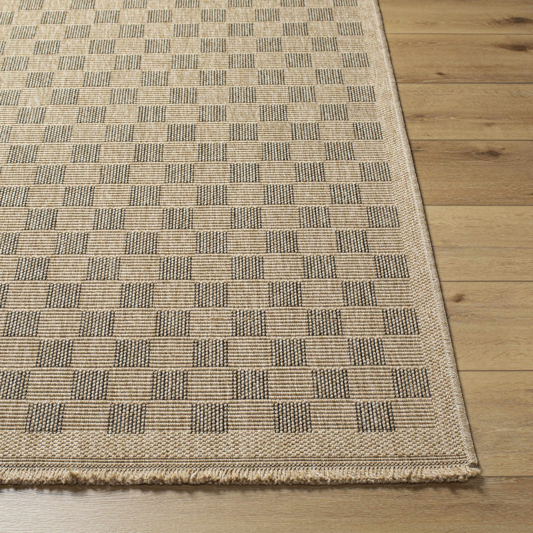 Jurek Beige & Brown Contemporary Design Outdoor Rug