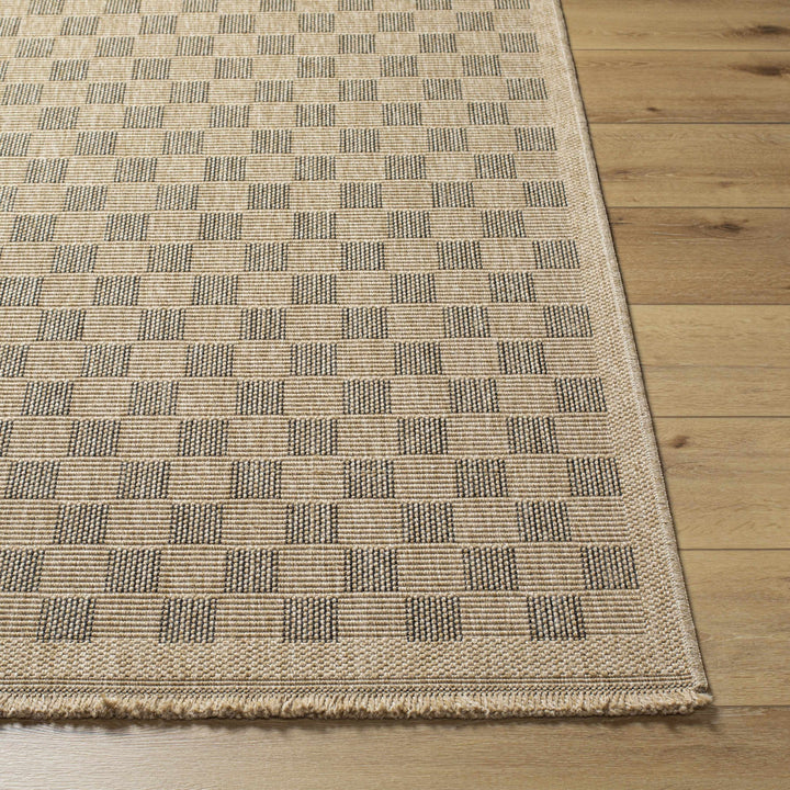 Jurek Beige & Brown Contemporary Design Outdoor Rug