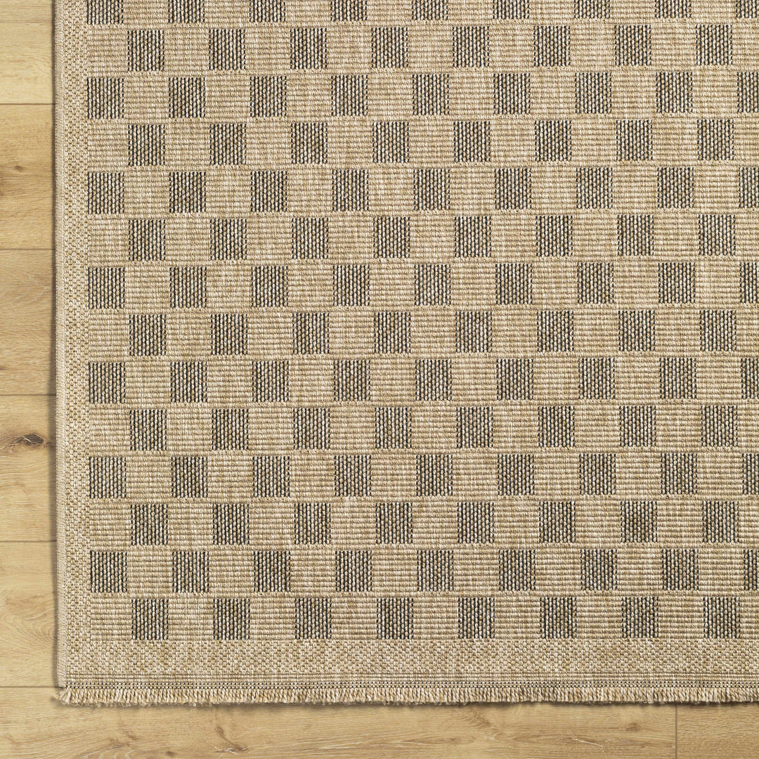 Jurek Beige & Brown Contemporary Design Outdoor Rug