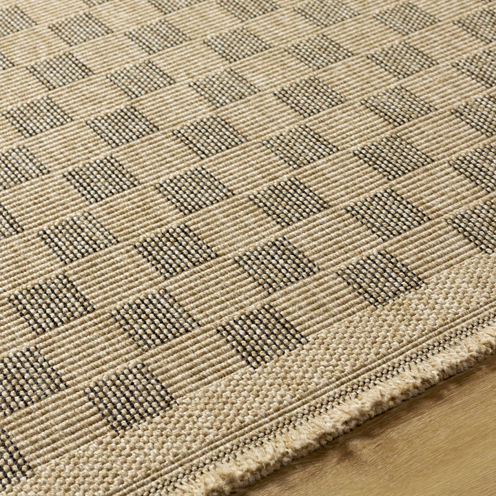 Jurek Beige & Brown Contemporary Design Outdoor Rug