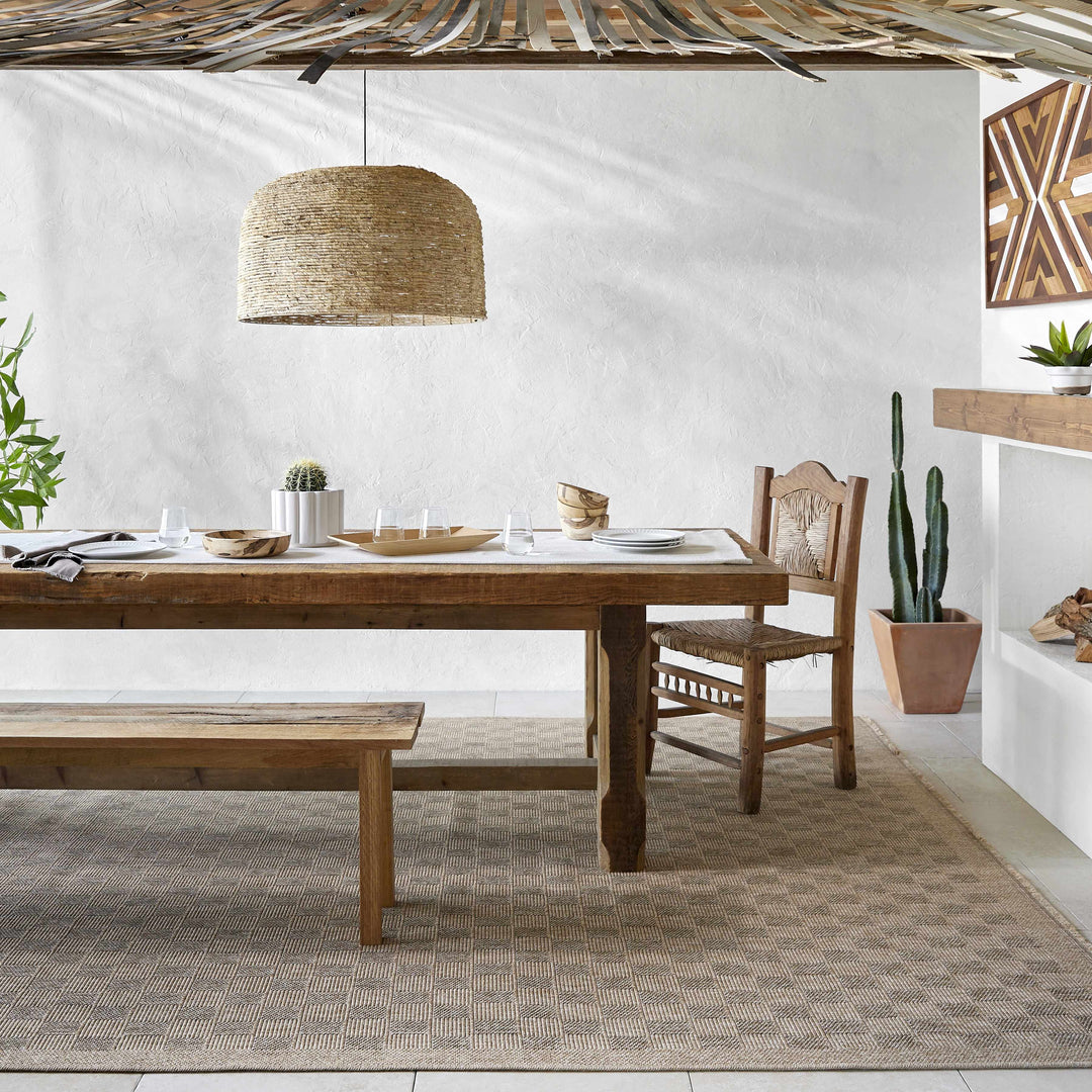 Jurek Beige & Brown Contemporary Design Outdoor Rug