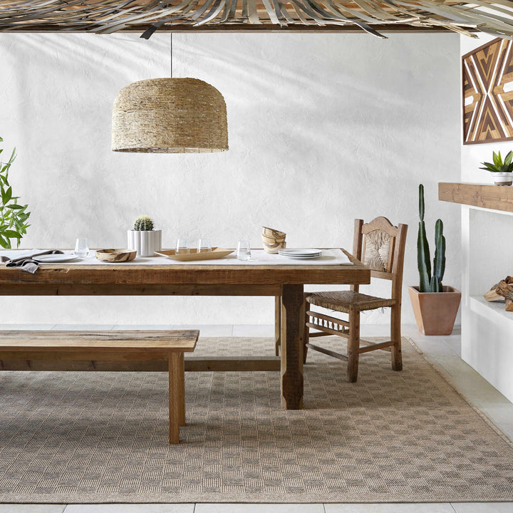 Jurek Beige & Brown Contemporary Design Outdoor Rug