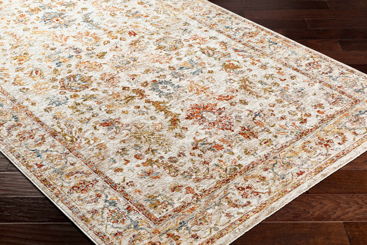 Asabi Tan And Rust Floral Design Rug