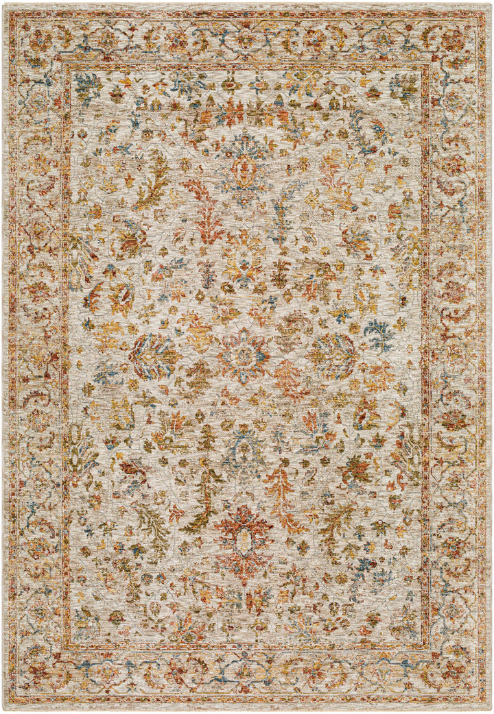 Asabi Tan And Rust Floral Design Rug