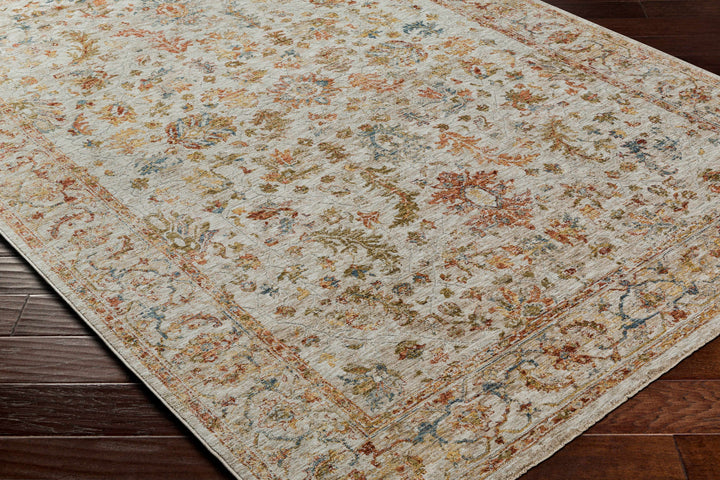 Asabi Tan And Rust Floral Design Rug