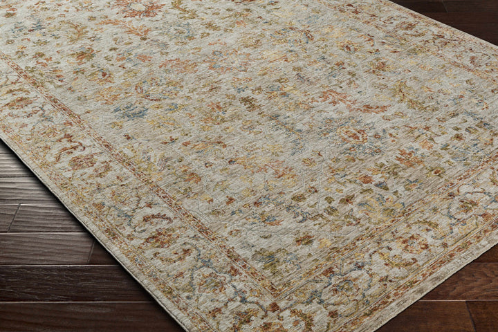 Asabi Tan And Rust Floral Design Rug