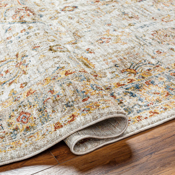 Canan Mustard And Beige Traditional Medallion Design Rug