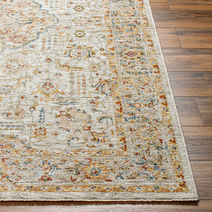 Canan Mustard And Beige Traditional Medallion Design Rug